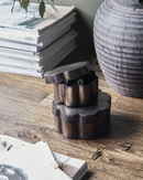 House Doctor - Opbevaring m. låg, Floda, Antik brun, sæt af 2 stk.