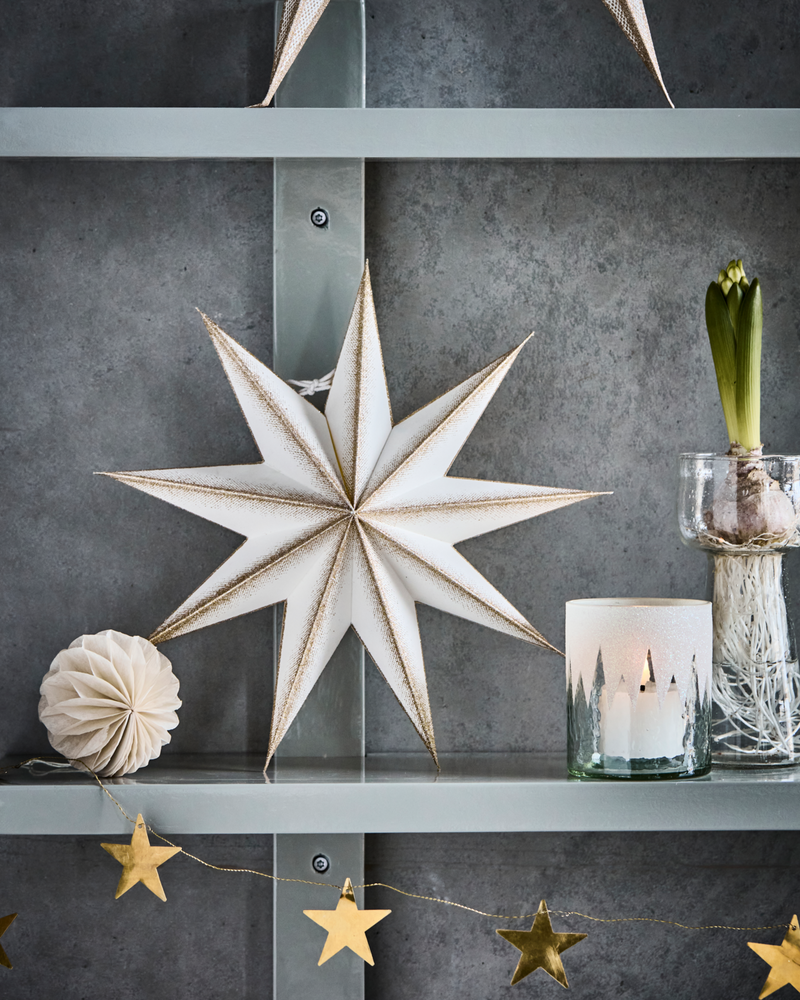 House Doctor - Stjerne, 9 Point, Råhvid, Champagne, Ø30 cm
