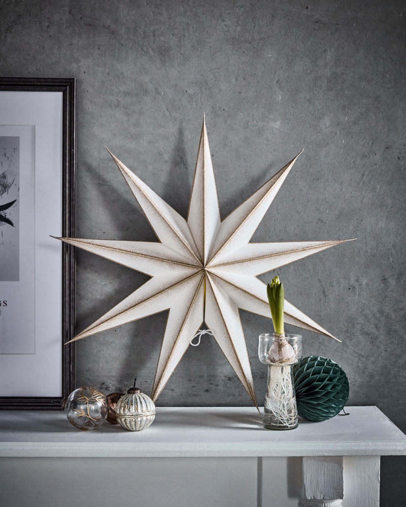 House Doctor - Stjerne, 9 Point, Råhvid, Champagne, Ø60 cm