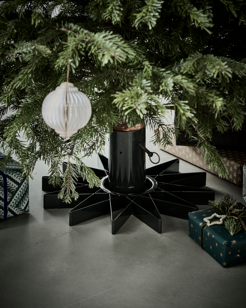 House Doctor - Juletræsfod, Star, Mørkegrøn, H20 cm