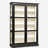 Nordal - CLASSIC skab, dobbelt – sort/råhvid – B142 × D44 × H212 cm