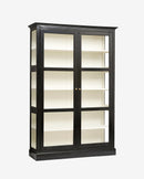 Nordal - CLASSIC skab, dobbelt – sort/råhvid – B142 × D44 × H212 cm