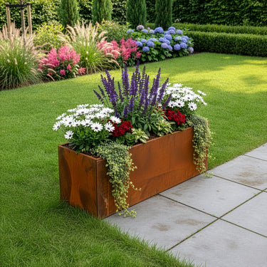 Højbed corten stål, 120 x 40 x 40 cm 2 mm, uden bund HORTUS