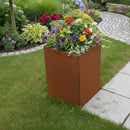 Krukke corten stål, 40 x 40 x 60cm, 2 mm med bund, Hortus