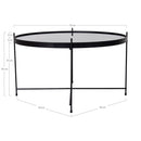 House Nordic - Venezia Sofabord - sort, m. glas, Ø70xH40cm