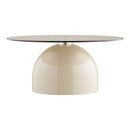 House Nordic - Ravello Sofabord Hærdet Glas/Metal Grå/Beige - Ø70 x 33 cm