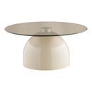 House Nordic - Ravello Sofabord Hærdet Glas/Metal Grå/Beige - Ø70 x 33 cm