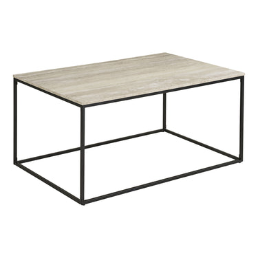 House Nordic Vita sofabord – Travertin look med sort stel – 90×60×45 cm