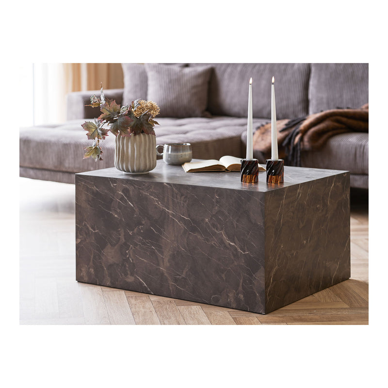 House Nordic - Prague sofabord – Brun marmorlook – 60×80×40 cm