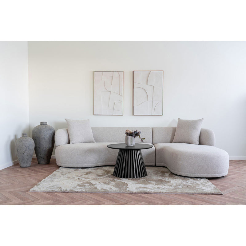 House Nordic - Osaka sofabord – Egefiner, sort – Ø70×H45 cm