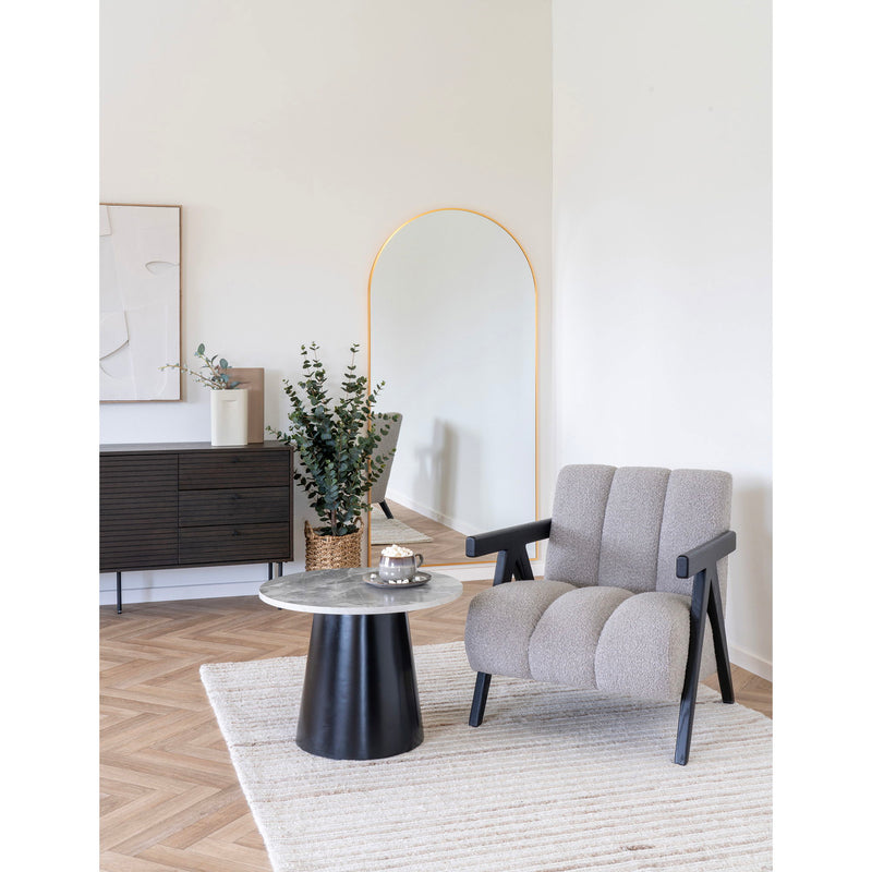 House Nordic - Brito Sofabord, Grå marmorlook, Ø60cmH:45cm