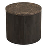 House Nordic - Rota hjørnebord – Marmorlook, mørkebrun – Ø45×H40 cm - Bolig og Haven
