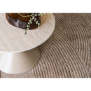 Annecy Sofabord, keramisk bordplade/stål, travertin/sand,Ø70cm