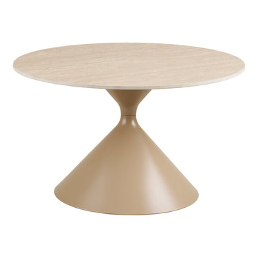 Annecy Sofabord, keramisk bordplade/stål, travertin/sand,Ø70cm - Bolig og Haven