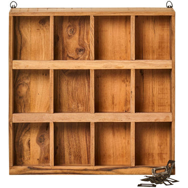 Ib Laursen - væghylde m/12 rum m/forkant UNIKA, 60x60x12cm