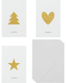 House Doctor Lykønskningskort Glitr w. envelope Hvid Gylden