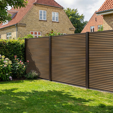 Hortus - Riva Komposithegn 1-Fag Vandret Teak/Sort 183x195cm
