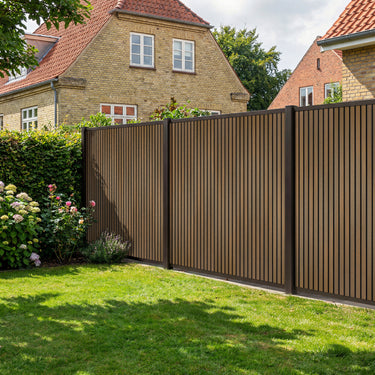 Hortus - Riva Komposithegn Tillægsfag Lodret Teak/Sort 183x186cm