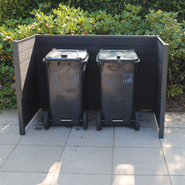 Hortus - Komposit skraldeskjul trælook Pisa H121 x B188 x D95 cm