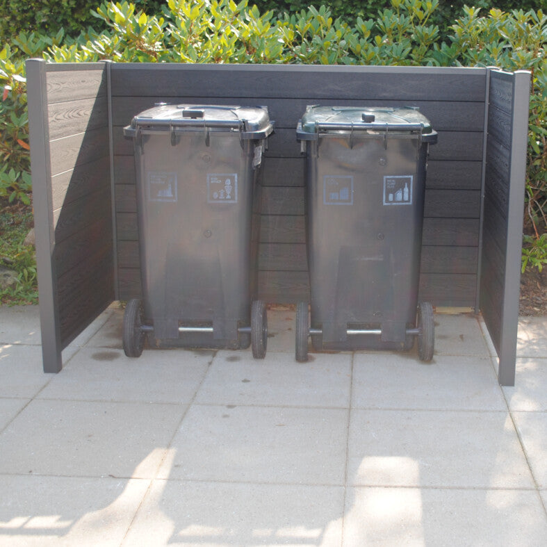 Hortus - Komposit skraldeskjul trælook Pisa H121 x B188 x D95 cm