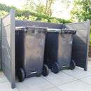 Hortus - Komposit skraldeskjul børstet Bologna H126 x B188 x D95 cm