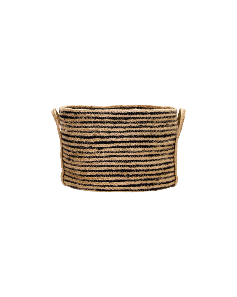 House Doctor - Opbevaringskurve, Dungi, Sort, Natural, sæt af 3 stk.