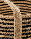 House Doctor - Opbevaringskurve, Dungi, Sort, Natural, sæt af 3 stk.