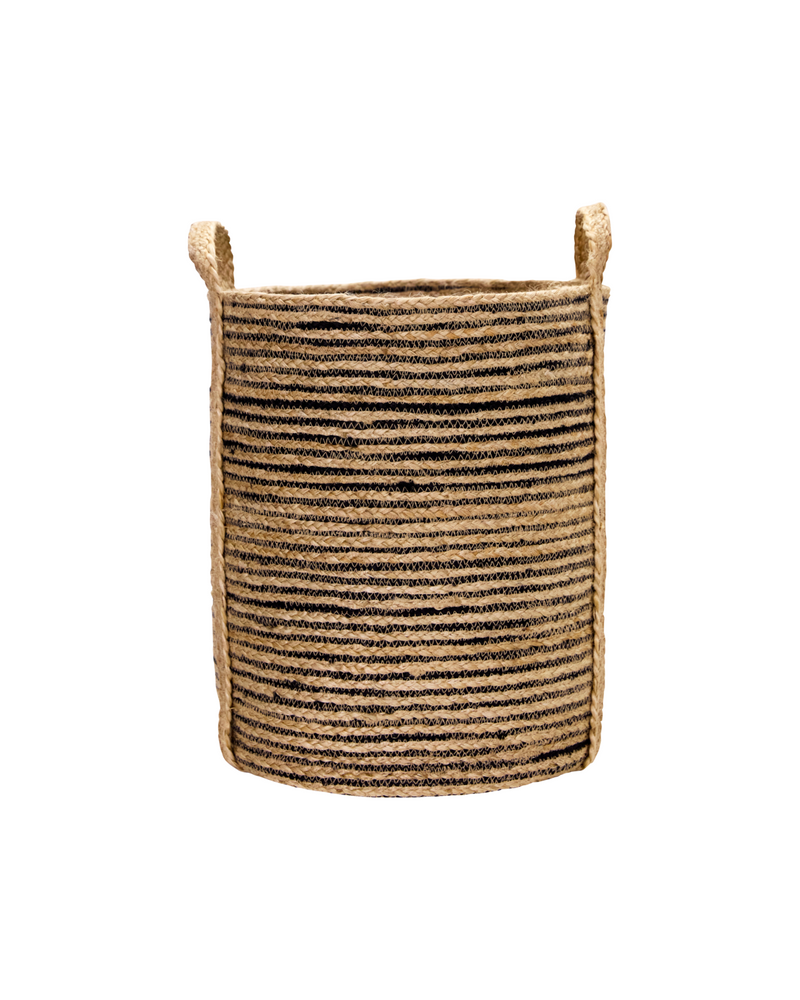 House Doctor - Opbevaringskurve, Dungi, Sort, Natural, sæt af 3 stk.