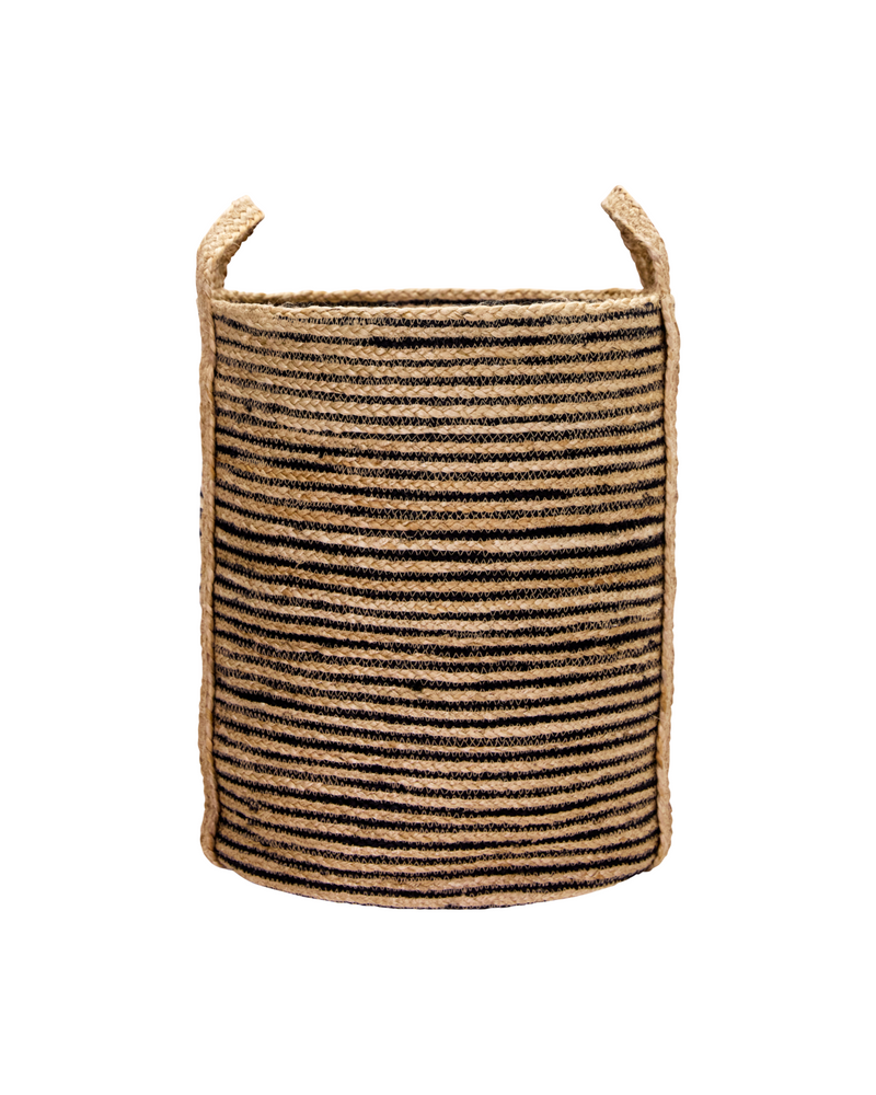 House Doctor - Opbevaringskurve, Dungi, Sort, Natural, sæt af 3 stk.