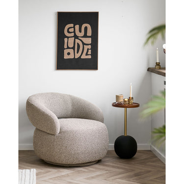 House Nordic - Sirone Hjørnebord Mangotræ/Stål Sort/Messing Look - Ø30 x 56 cm