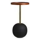 House Nordic - Sirone Hjørnebord Mangotræ/Stål Sort/Messing Look - Ø30 x 56 cm