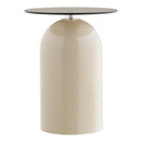 House Nordic - Ravello Hjørnebord, Hærdet Glas/Metal Grå/Beige - Ø40 x 52 cm