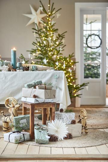 IB Laursen - Julebuk, m/brunt bånd, H43 cm