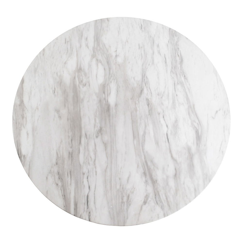 House Nordic - Bolzano Spisebord - I marmor look og ben i messing look, ø90x75cm