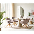 Annecy Spisebord, keramisk bordplade/stål, travertin/sand, Ø120x76 cm