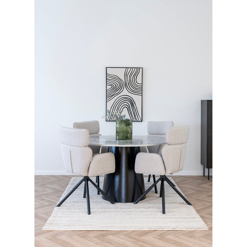 House Nordic - Brito Spisebord, Gråmarmor look, Ø120cmH:75cm