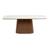 Noli Spisebord, keramisk bordplade, hvid marmorlook,askfiner, 90x200x76cm - Bolig og Haven