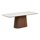 Noli Spisebord, keramisk bordplade, hvid marmorlook,askfiner, 90x200x76cm - Bolig og Haven
