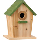 Ib Laursen - Fuglehus naturfarvet m/grønt tag, hul Ø32 mm