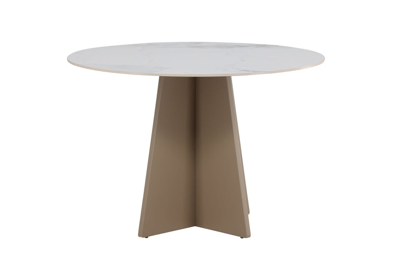 Venture Home - Bootcut Spisebord, ø110x75 cm - Beige/marmor look