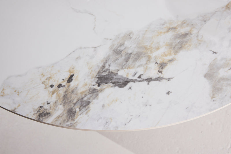 Venture Home - Bootcut Spisebord, ø110x75 cm - Beige/marmor look