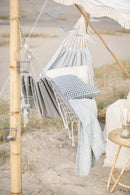 Hængekøje gråblå melange m/off white kvaster