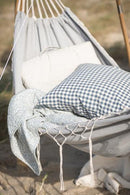 Hængekøje gråblå melange m/off white kvaster