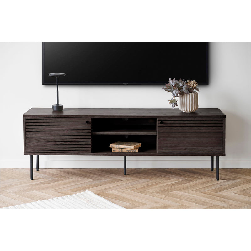 House Nordic - Kyoto TV-bænk, smoked egefiner, 150x40x50cm