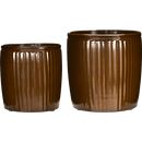 House Doctor Urtepotte, HDGroove, Brun, sæt af 2 stk.,Ø30-Ø37cm