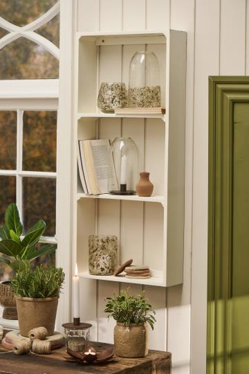 Ib Laursen - Væghylde m/3 hylder UNIKA, hvid, 40x90x12cm