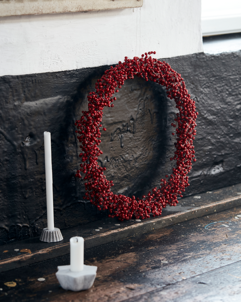 House Doctor - Krans, Winter, Rød, Ø33 cm