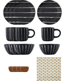 House Doctor Brunch kit Line Sort Brun