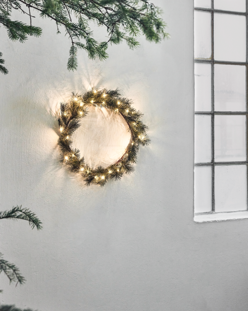 House Doctor - Krans med LED, Peuce, Natur, Ø40 cm