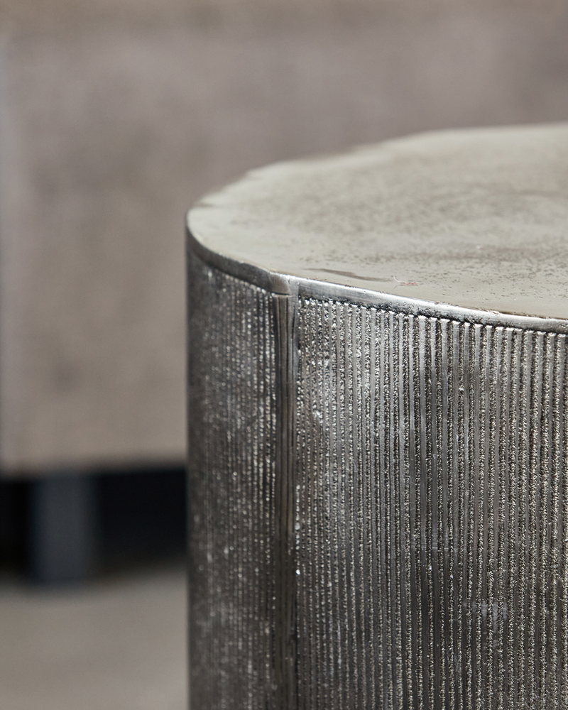 House Doctor - Sofabord, Rota, Børstet sølv, H35 cm